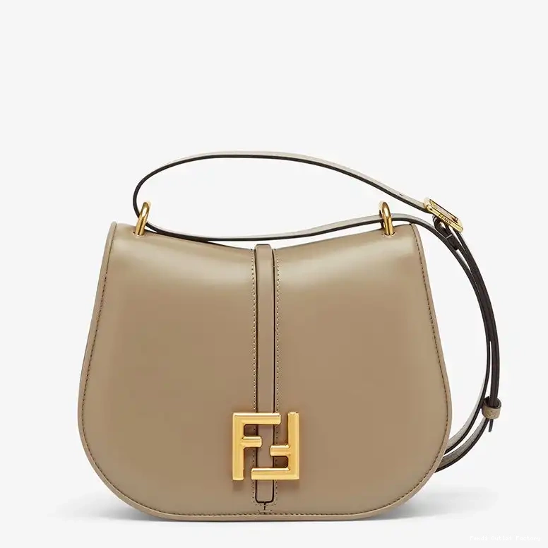Vintage HOT Grey Bag In Medium C'mon Leather Calf Fendi 0625